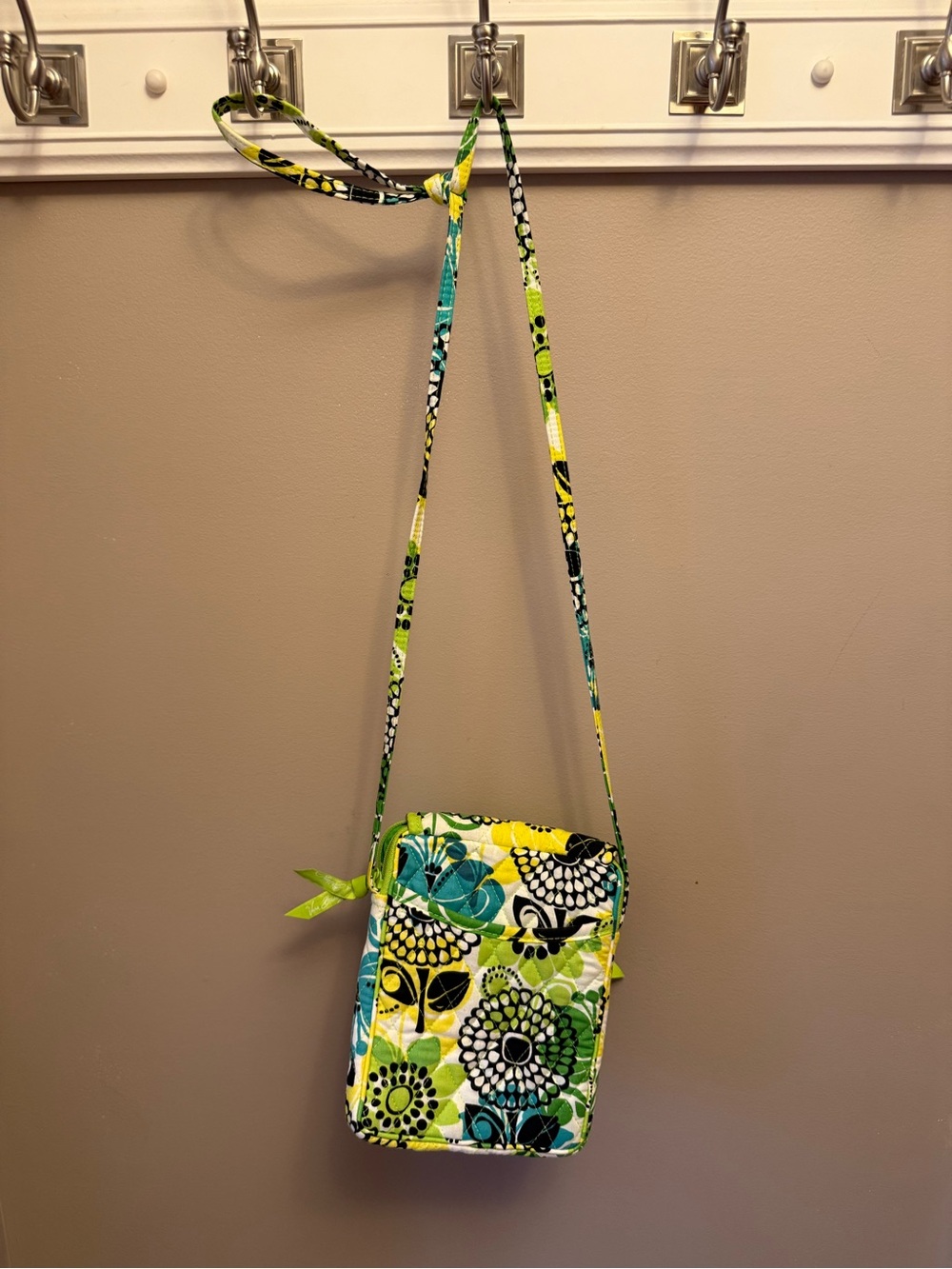 Vera Bradley Green, Yellow & Teal Quilted Crossbody